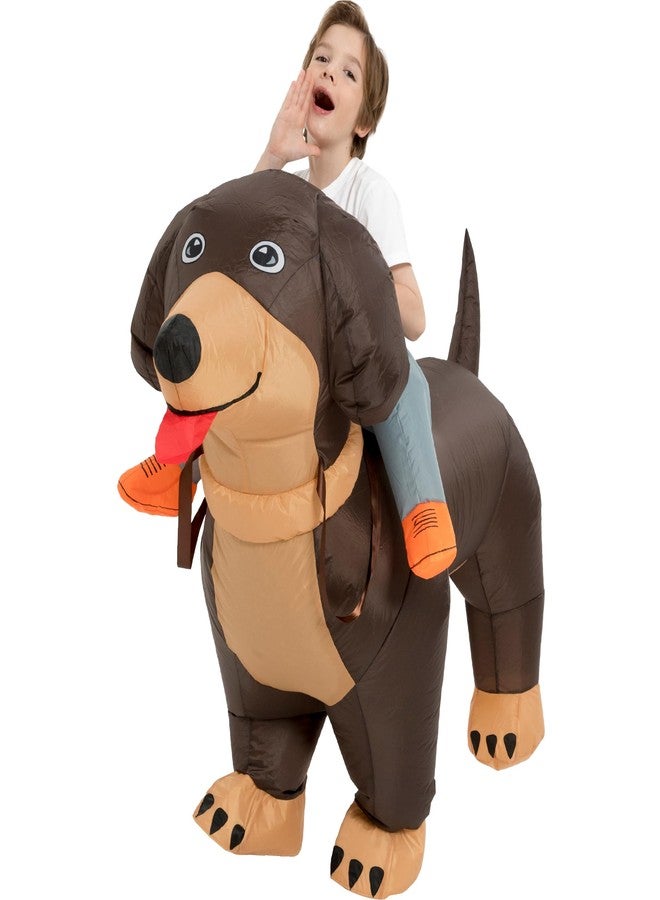 One Casa Inflatable Dog Costumes for Kids,Blow Up Dachshund Suit,Ride On Halloween Costumes for Boys Girls (7-10YRS) - Image 5